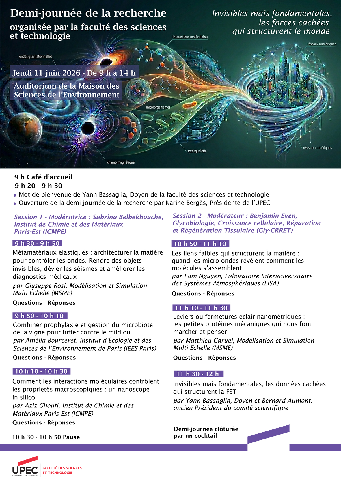 Affiche demi-journée de la recherche 2026 UPEC FST