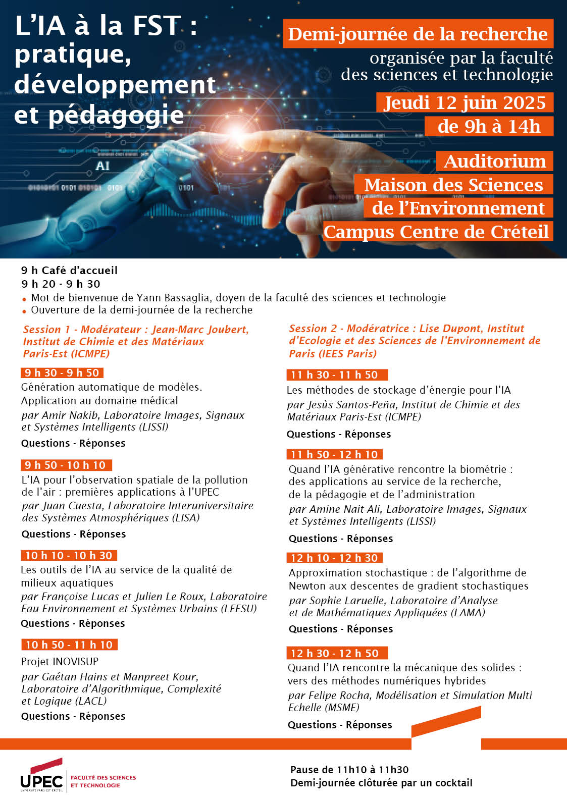 Affiche demi-journée de la recherche FST UPEC juin 2025
