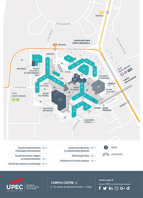 Carte du Campus Centre de Créteil