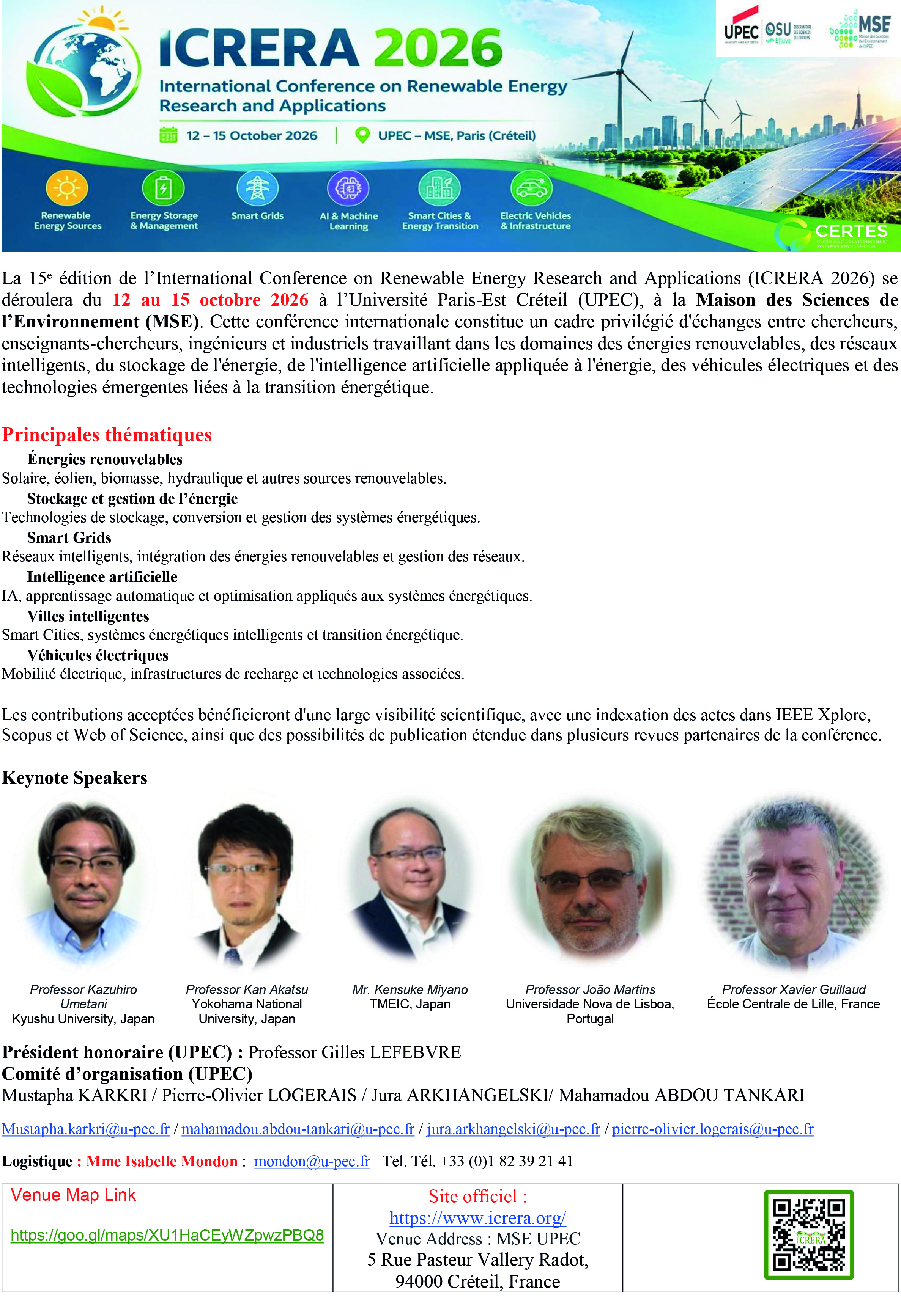 Affiche conférence internationale ICRERA 2026