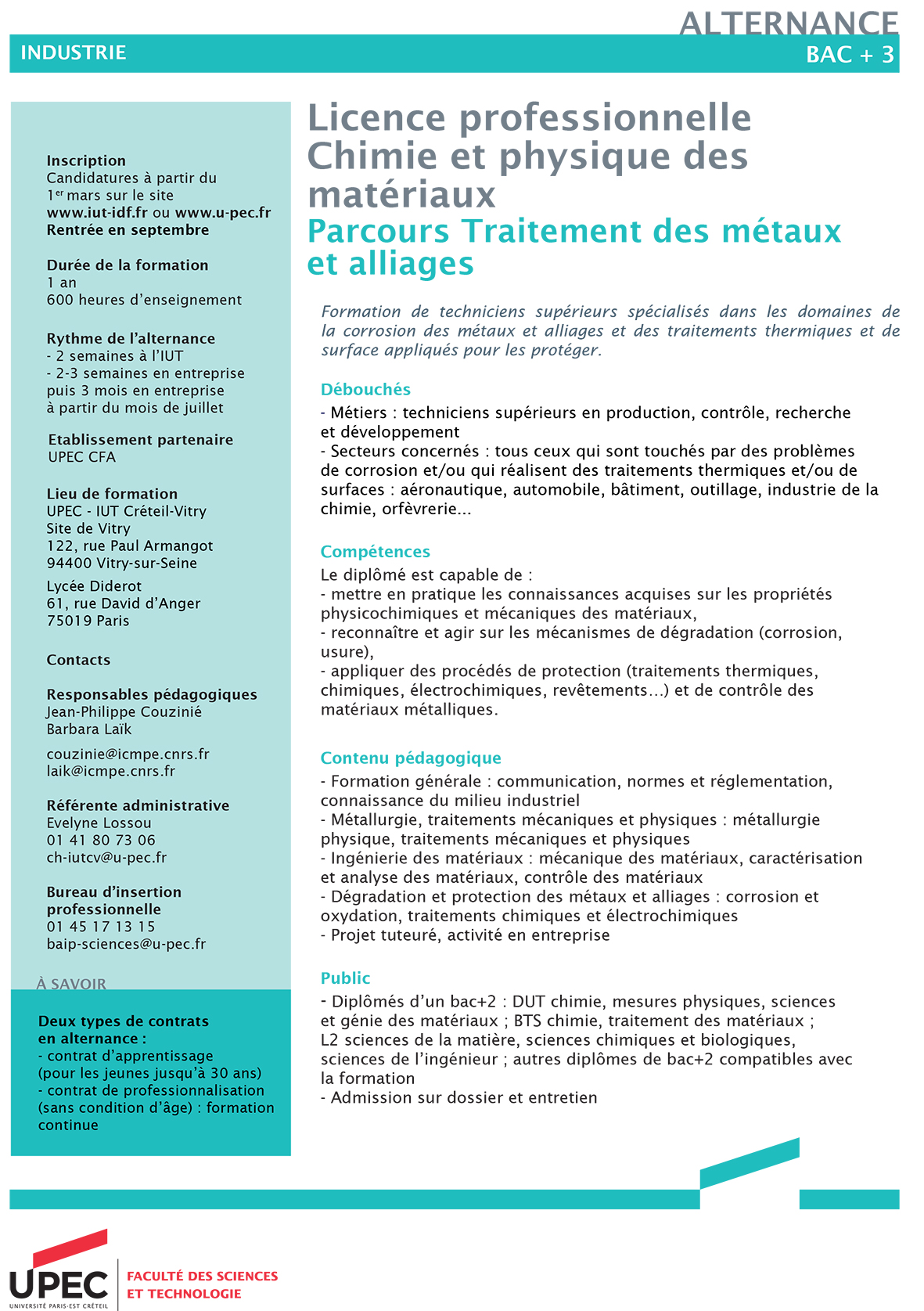 Visuel licence pro chimie
