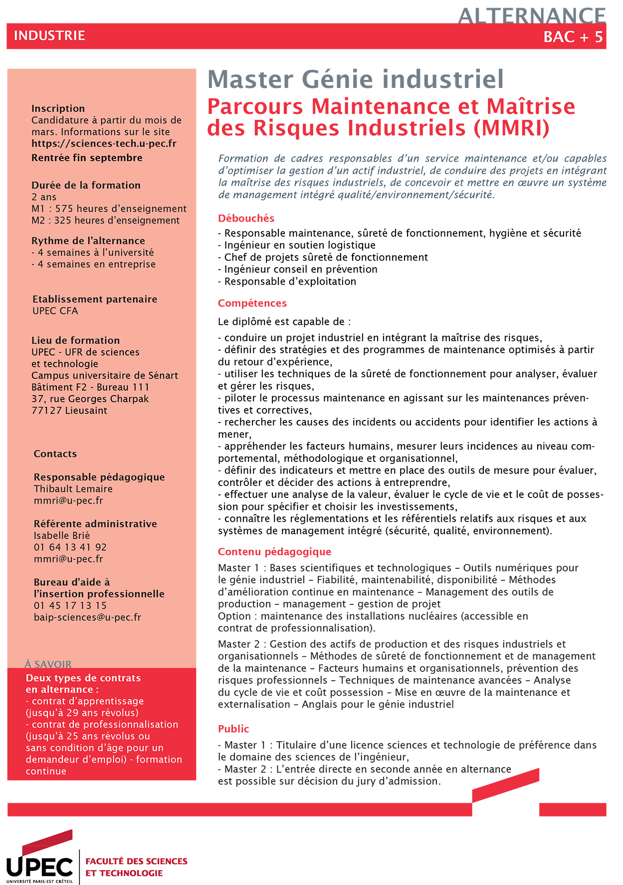 Fiche M1 et M2 MMRI FA FST UPEC