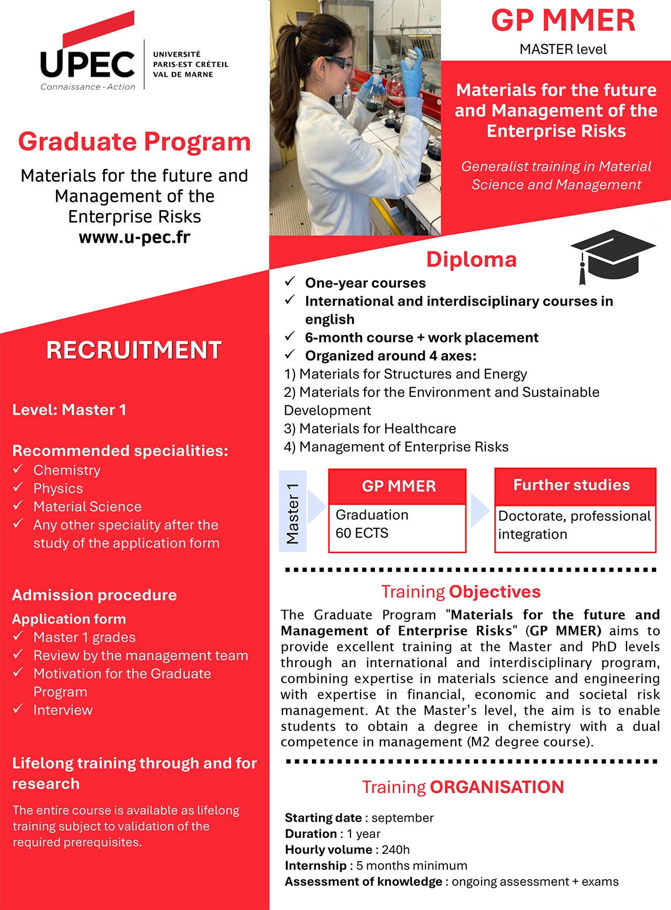 Flyer Graduate Program Materials for the future and Management of the Entreprise Risks