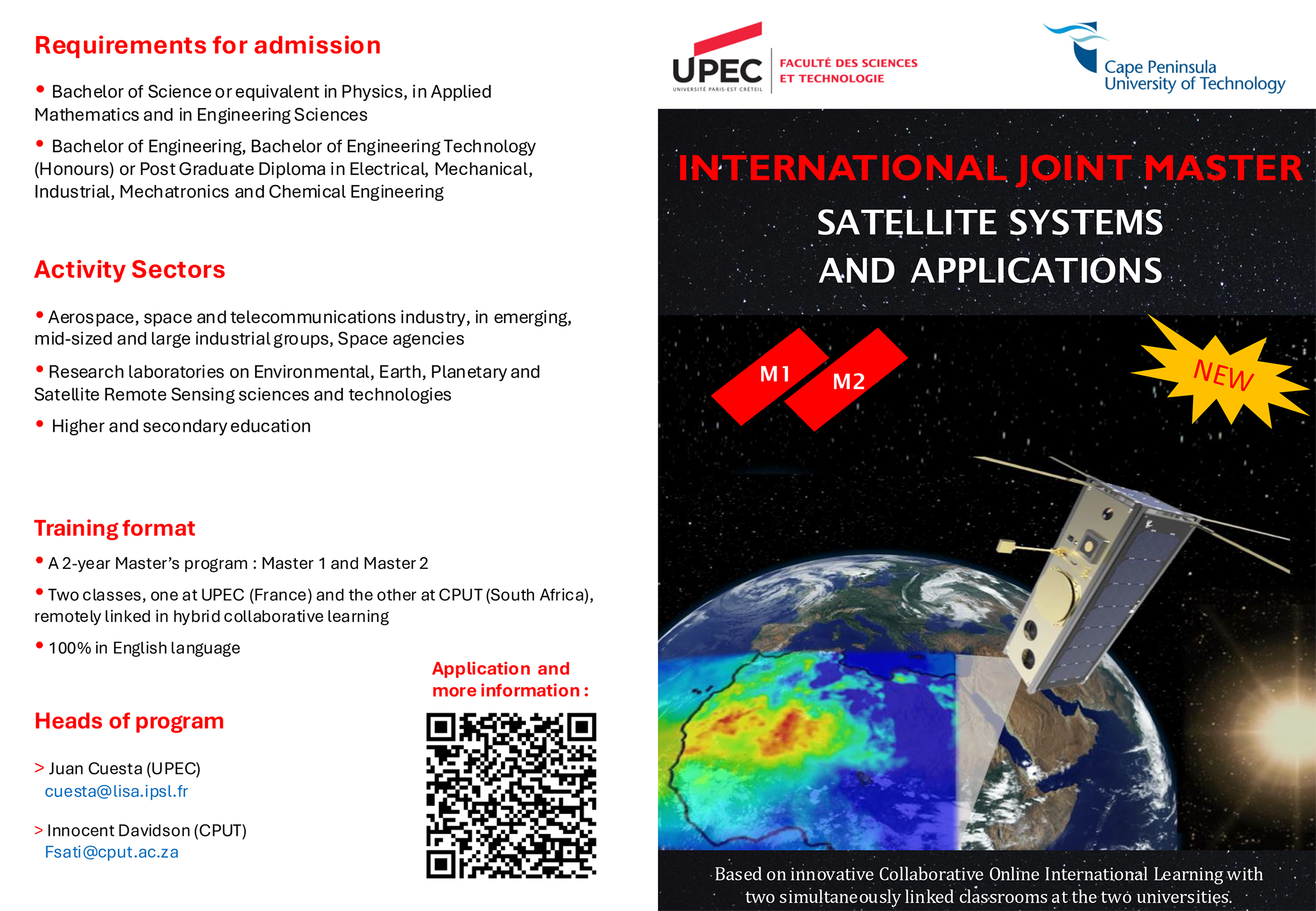 Flyer Master Systèmes satellitaires et applications