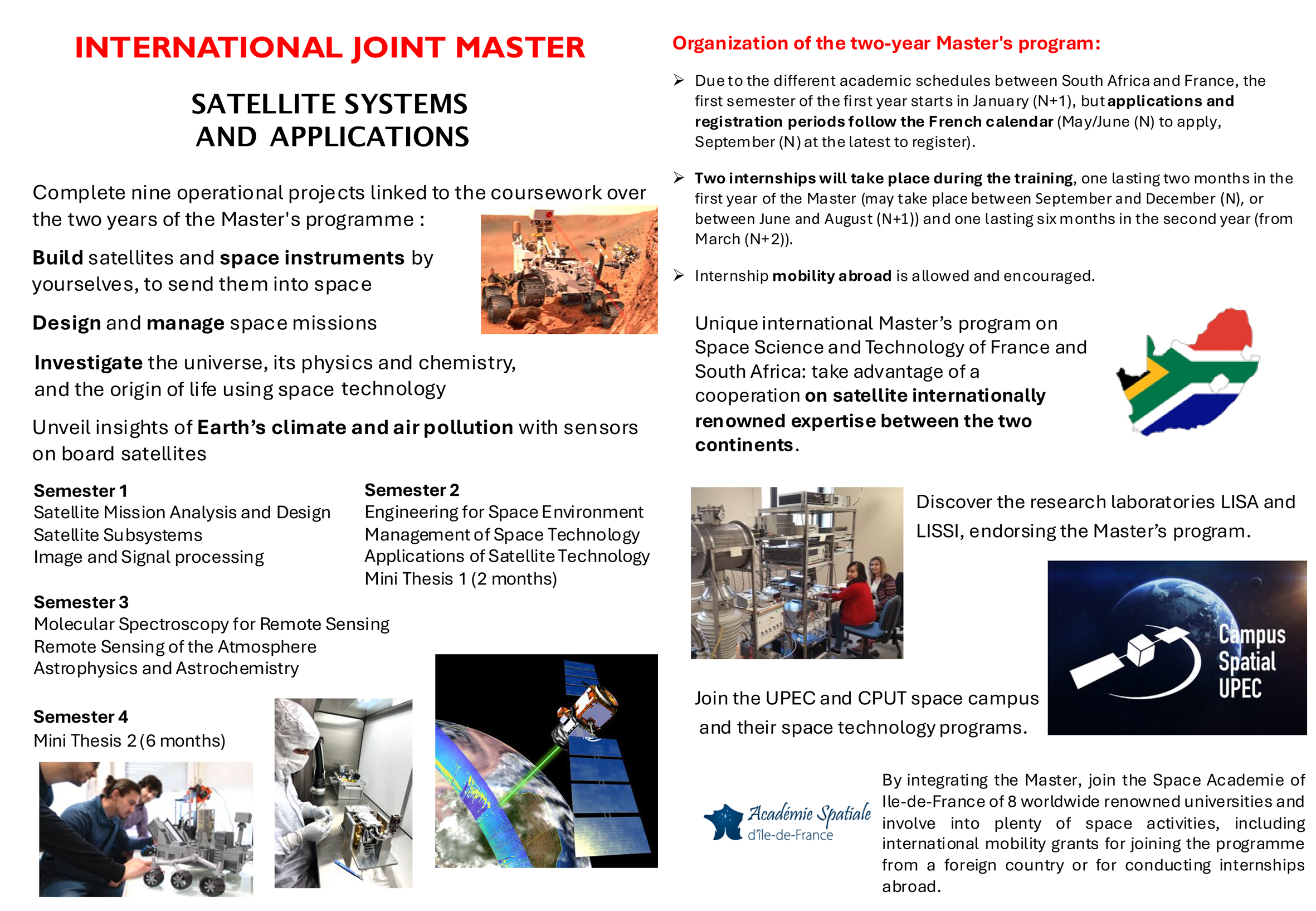 Flyer Master Systèmes satellitaires et applications