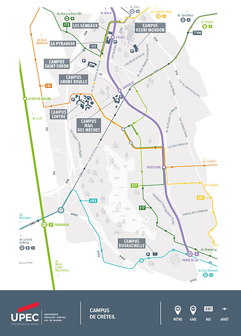 Plan des campus de Créteil